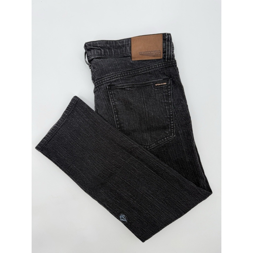 Volcom Vorta Black Slim Straight Jeans‎ Mens Size 35 x 26